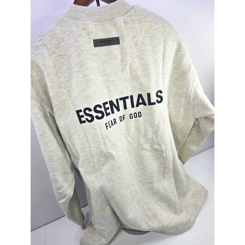 Fear of God Essentials Oversized Crewneck Sweatshirt Oatmeal Small NWT